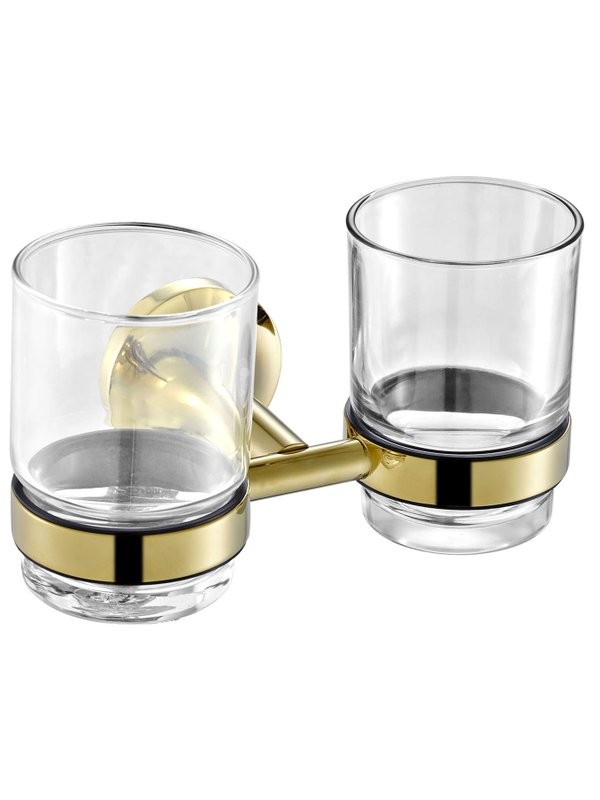 Стакан для ванной AltroBagno Corposo 081702 Gl настенный, золото, стеклянный, двойной
