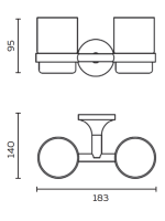Стакан для ванной AltroBagno Corposo 081702 Gl настенный, золото, стеклянный, двойной