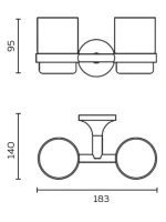 Стакан для ванной AltroBagno Corposo 081702 Gl настенный, золото, стеклянный, двойной Стакан для ванной AltroBagno Corposo 081702 Gl настенный, золото, стеклянный, двойной