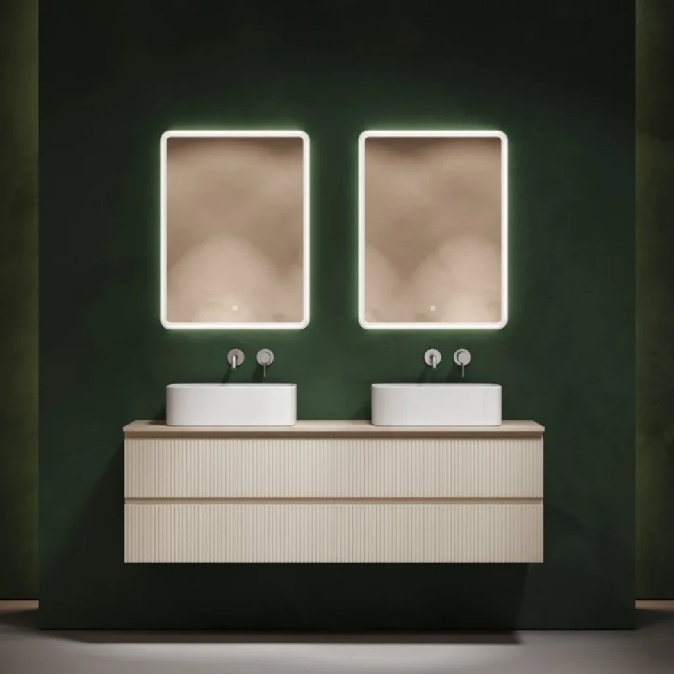 Тумба с раковиной Sancos Snob T 160 beige soft, столешница бежевая TT160A2, раковина CN6052