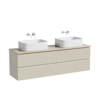 Тумба с раковиной Sancos Snob T 160 beige soft, столешница бежевая TT160A2, раковина CN6052