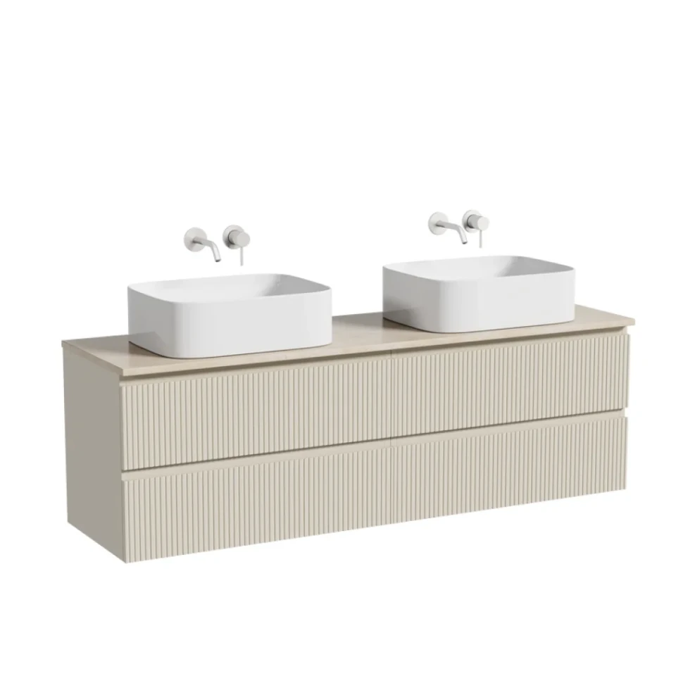 Тумба с раковиной Sancos Snob T 160 beige soft, столешница бежевая TT160A2, раковина CN6052