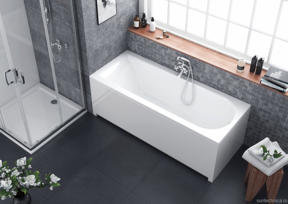 Акриловая ванна Excellent Aurum WAEX.AUR17WH 170x70 см, пристенная, белая