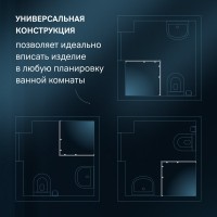 Душевой уголок AM.PM Func W84G-403-9090-MT 90х90 см, профиль хром матовый