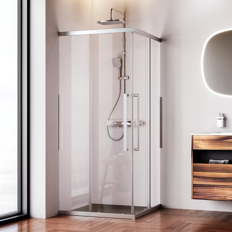 Душевой уголок AM.PM Func W84G-403-9090-MT 90х90 см, профиль хром матовый