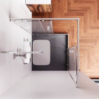 Душевой уголок AM.PM Func W84G-403-9090-MT 90х90 см, профиль хром матовый