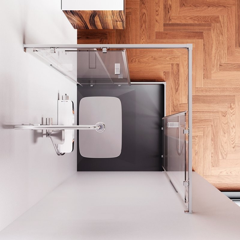 Душевой уголок AM.PM Func W84G-403-9090-MT 90х90 см, профиль хром матовый