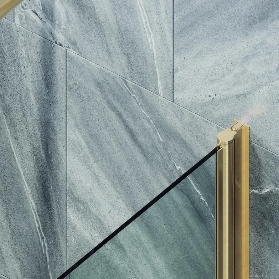 Шторка на ванну Maybahglass MGV-598-3 60x140, профиль золото, стекло прозрачное