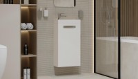 Тумба с раковиной Velvex Estea 40.1D белая матовая