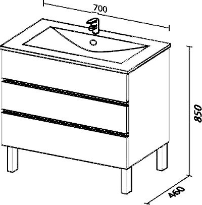 Мебель для ванной комнаты Sanvit Авеню 3 70, белая
