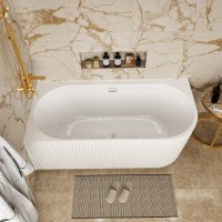 Акриловая ванна Grossman Cristal GR-2205FL 150x75 см, угловая, левая, пристенная, белая, асимметричная, со сливом-переливом, с донным клапаном