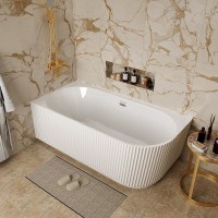 Акриловая ванна Grossman Cristal GR-2205FL 150x75 см, угловая, левая, пристенная, белая, асимметричная, со сливом-переливом, с донным клапаном