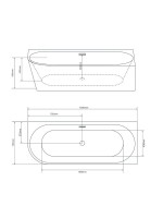 Акриловая ванна Grossman Cristal GR-2205FL 150x75 см, угловая, левая, пристенная, белая, асимметричная, со сливом-переливом, с донным клапаном