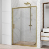 Душевая дверь в нишу Kubele DE019 D2-CLN-BR 105 см, профиль бронза