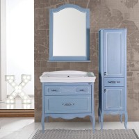 Мебель для ванной комнаты ASB-Woodline Модерн 85 рошфор, белая патина