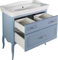 Мебель для ванной комнаты ASB-Woodline Модерн 85 рошфор, белая патина