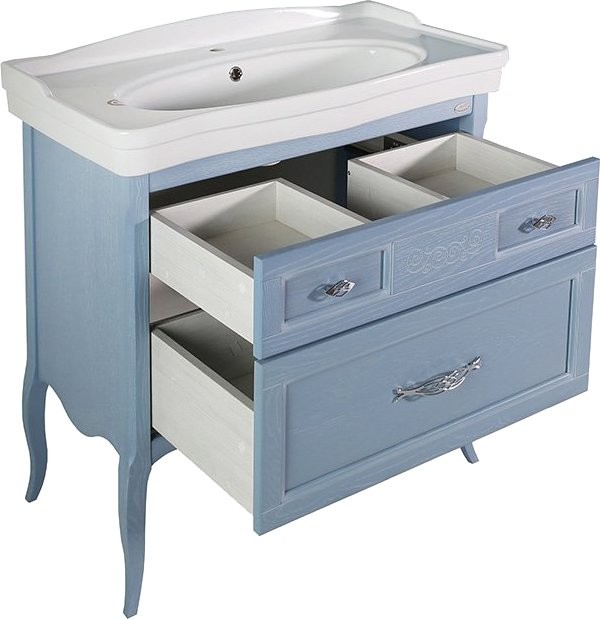 Мебель для ванной комнаты ASB-Woodline Модерн 85 рошфор, белая патина