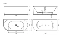 Акриловая ванна Edge 1700x800x580, угловая, правая, FB23R