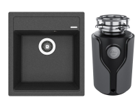 Комплект Мойка Florentina Липси 460 черная + Измельчитель KUCHENSTERN Muhle