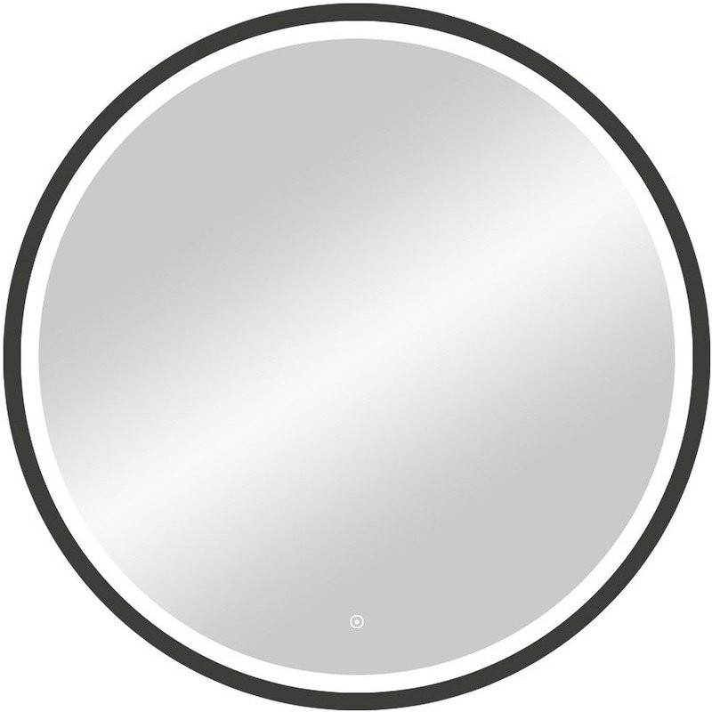 Зеркало круглое Art&Max Livorno AM-Liv-800-DS-F-Nero 80х80 черное, с LED-подсветкой, 6000k