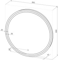 Зеркало круглое Art&Max Livorno AM-Liv-800-DS-F-Nero 80х80 черное, с LED-подсветкой, 6000k