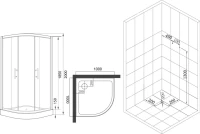 Душевой уголок Esbano ESR-8025 100х100 см, профиль хром, стекло рифленое