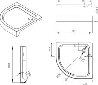 Душевой уголок Esbano ESR-8025 100х100 см, профиль хром, стекло рифленое