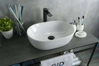 Накладная раковина GID Lago N9026b 48 глянцевая белая, овальная, фаянс