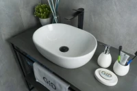 Накладная раковина GID Lago N9026b 48 глянцевая белая, овальная, фаянс