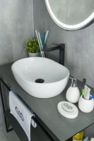 Накладная раковина GID Lago N9026b 48 глянцевая белая, овальная, фаянс