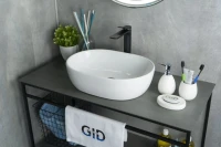 Накладная раковина GID Lago N9026b 48 глянцевая белая, овальная, фаянс