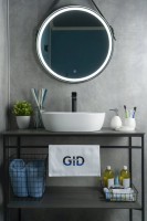 Накладная раковина GID Lago N9026b 48 глянцевая белая, овальная, фаянс