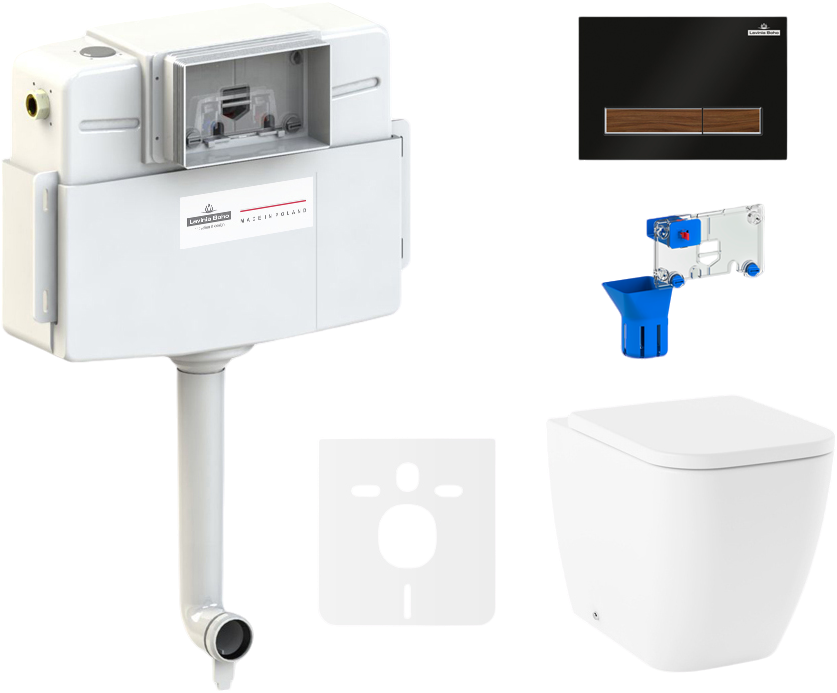 Комплект Lavinia Boho Унитаз приставной One 33024060 + Крышка-сиденье One 33290200 с микролифтом + Бачок скрытого монтажа RelFix 38020010 + Кнопка RelFix 38050602 + Дозатор RelFix 38040010