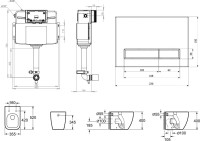 Комплект Lavinia Boho Унитаз приставной One 33024060 + Крышка-сиденье One 33290200 с микролифтом + Бачок скрытого монтажа RelFix 38020010 + Кнопка RelFix 38050602 + Дозатор RelFix 38040010