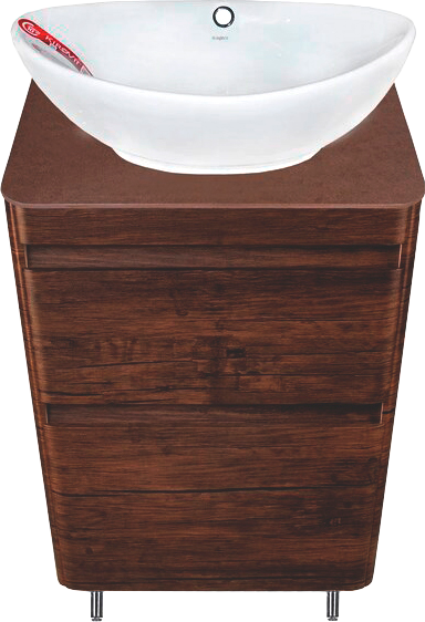 Тумба под раковину со столешницей Style Line Атлантика 60 Люкс Plus, напольная, старое дерево, столешница бежевая темная