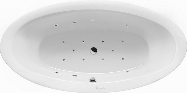 Акриловая ванна Excellent Lumina WAEX.LUM19.RELAX 190x95 см, отдельностоящая, с гидромассажем, белая, овальная, с каркасом, со сливом-переливом