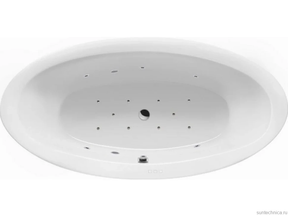 Акриловая ванна Excellent Lumina WAEX.LUM19.RELAX 190x95 см, отдельностоящая, с гидромассажем, белая, овальная, с каркасом, со сливом-переливом