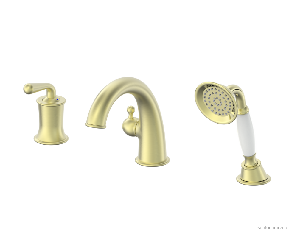 Смеситель на борт ванны Wonzon & Woghand WW-88659008-BG брашированное золото