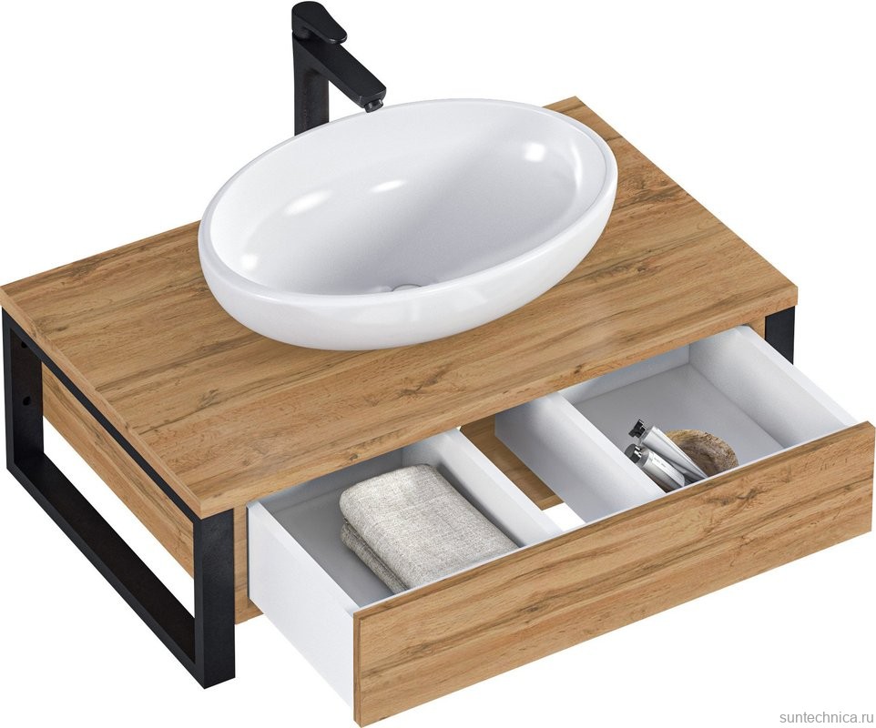 Тумба с раковиной 1MarKa Grunge Loft 80 дуб вотан