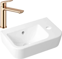 Комплект Раковина маленькая Lavinia Boho One 33310001R + Смеситель Wellsee ICON! for life 182304000 розовое золото