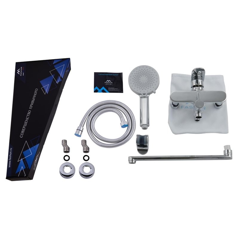 Смеситель с длинным изливом для ванны Fashun A2288 хром