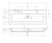Мебельная раковина Cezares CZR-8070-120-1-2 120 белая глянцевая