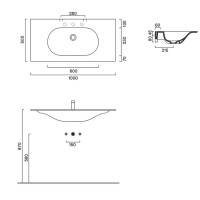 Раковина подвесная Catalano Sfera 0521010001 100х50 глянцевая белая, прямоугольная, со столешницей