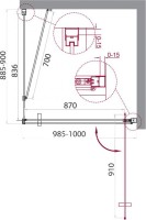 Душевой уголок BelBagno Marmi AH-1-100/90-C-Cr