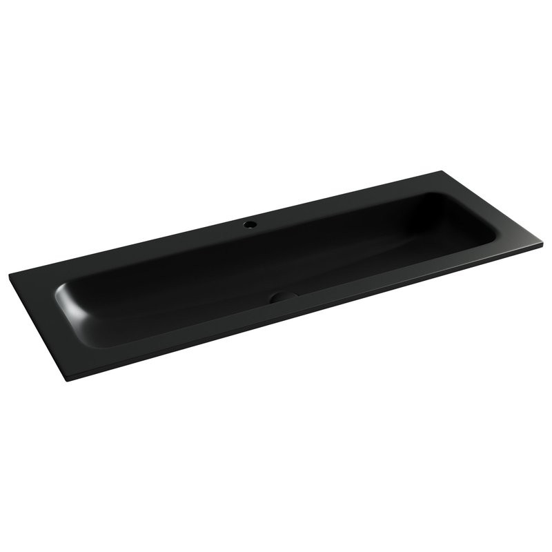 Накладная раковина Ceramicanova Grace прямоугольная черная матовая 121 см CN7017MB