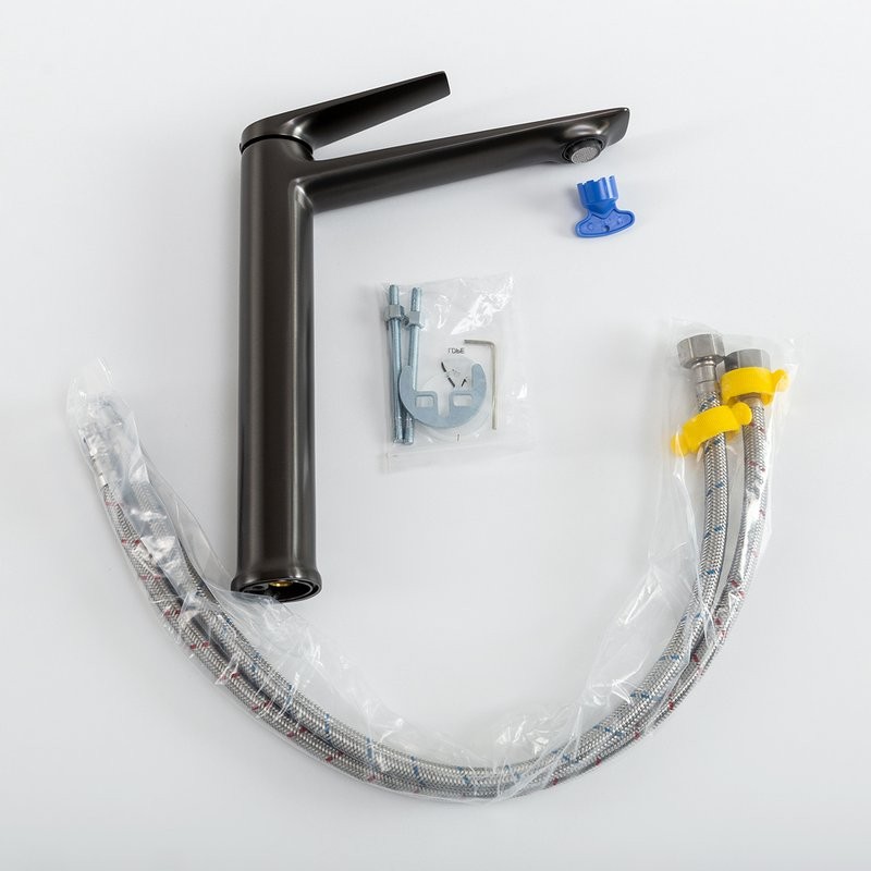 Смеситель для раковины Cezares Liner LC-GM-W0 оружейная сталь