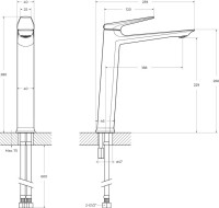 Смеситель для раковины Cezares Liner LC-GM-W0 оружейная сталь Смеситель для раковины Cezares Liner LC-GM-W0 оружейная сталь