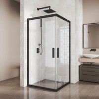Душевой уголок Kubele DE019 SC-CLN-BLMT 115 см, профиль черный