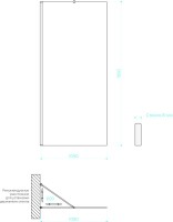 Душевая перегородка Maybahglass MGD-682-3ш 109 см, профиль золото, стекло графит матовое