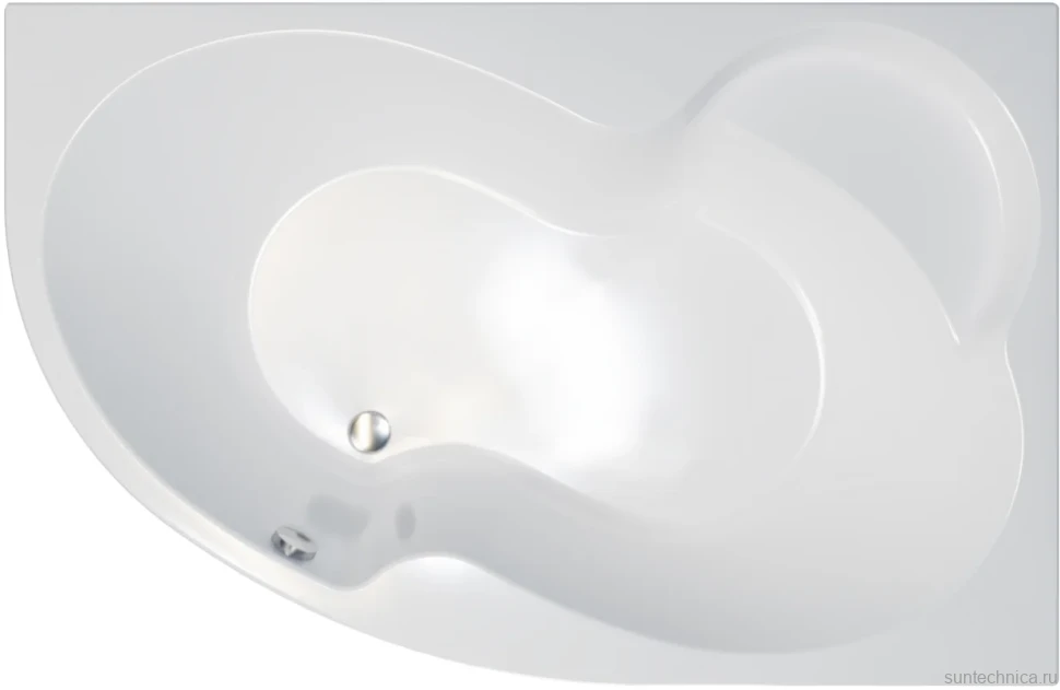 Акриловая ванна Triton Мари L 170x110 см, угловая, левая, пристенная, белая, асимметричная, с каркасом